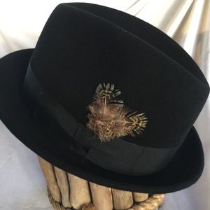 Stefano Unisex Black Fedora Hat